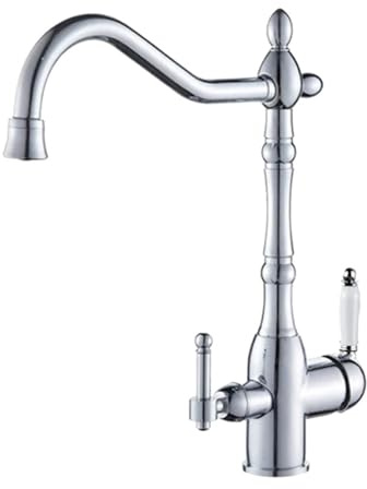 XJTNLB Rubinetto Lavello Cucina 3 Vie per Osmosi Cromo Rubinetteria Cucina con Beccuccio Girevole a 360 ° 3 in 1 Rubinetto Acqua Potabile