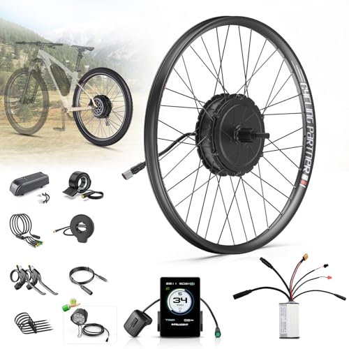 Bafang Moteur Roue Arriere 48V 750W Kit Conversion Velo Electrique avec Largeur de Montage:138-142mm, Brushless Geared Hub Motor Kit G0900 26 avec Écran LCD DZ40