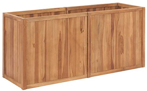 Iiaky Garten-Hochbeet 150 x 50 x 70 cm Hochbeete FüR Garten Raised Garden Bed GemüSebeet Balkon Massivholz Teak