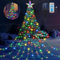 HELESIN Solar Weihnachtsbaum Lichterkette mit Ring, Stern und 16 Stränge, 410er LED 8 Modi USB aufladbar Tannenbaum Lichterkette für 150cm bis 250cm Weihnachtsbaum Beleuchtung Deko Aussen Mehrfarbig