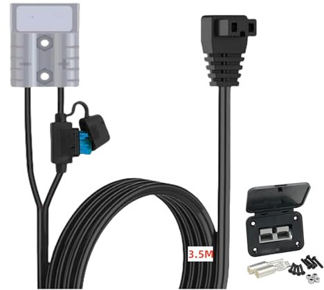 CNImpetus 3,5 m langes Stromkabel mit SB50 50 A Steckermontage und Staubschutz für Kühlschrank, 12 V, Kühlschrank, Gefrierschrank, tragbarer Kühlschrank/Gefrierschrank, Kompressor, elektrische Kühlbox