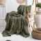 Milam London Coperta in cotone | Morbida coperta per poltrone, divani e divani | copriletto singolo, verde oliva - 170 x 200 cm