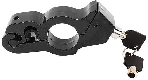 lvifloae Throttle Handle Lock Motorcycle Anti Theft Aluminium Alloy Motorcycle Handlebar Grips Brake Throttle Security Lock with 2 Keys Black (Black)