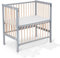 FabiMax Baby Beistellbett für Boxspringbett Flex Grau/Natur, stufenlos höhenverstellbar, Buchenholz massiv, naturbelassen, inkl. Matratze Comfort