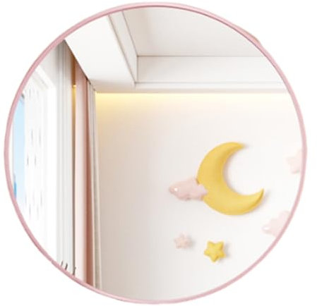 NOIRDA Grand Miroir De Maquillage Mural De 40cm 50cm 60cm 70cm 80cm, Miroir Rond Miroir De Courtoisie De Salle De Bains À Cadre en Métal, 4 Couleurs(Rose Gold,70cm/27.5in)