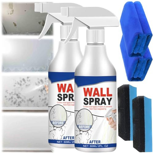 Qosneoun Magic - Juego de aerosoles para reparación de paredes, pintura en aerosol versátil para pared, pintura a base de agua, pintura blanca para cubrir manchas, pintura de techo, pintura en aerosol
