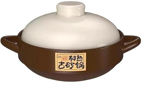 Tegame Terracotta Casseruola Piatto Fornello Pentole in ceramica 4L Pentola di coccio Pentole da cucina for cucinare Pentola di argilla domestica resistente al calore for cucinare Pentola for stufato