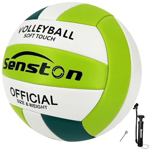 Senston Volleyball Offizielle Größe 5, Wasserfest Volleyball Ball mit Pumpe, Outdoor Beachvolleyball für Beach, Pool und Strand