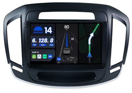 BXLIYER |6G+128G - Octa Core| Android 14 Autoradio für Buick Regal/Opel Insignia (2014-2017) - CarPlay Android Auto - Rückfahrkamera & MIC - IPS 9 Zoll 2 Din - DAB Lenkradsteuerung Fast-Boot 360-CAM