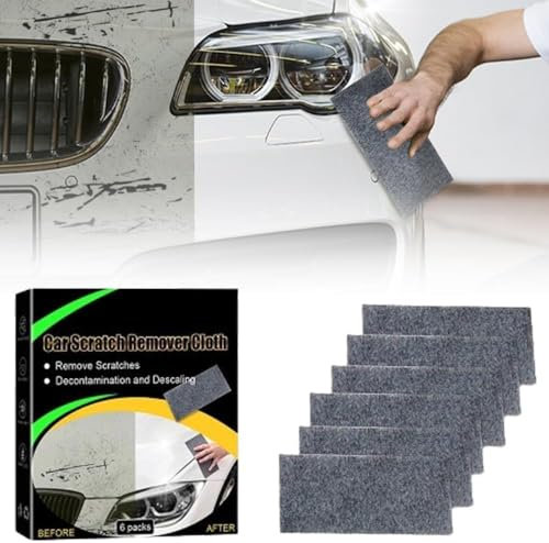 Bxjinkele Nano Sparkle Tuch, 2025 Original Nanosparkle Auto Kratzer Entferner, Magic Tuch für Reparatur von Kratzern, Wirbeln, Farbresten, Wasserflecken und Oberflächenpolieren (6PC)