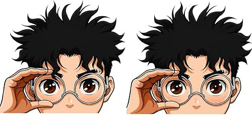 Dandadan Momo Peeker Sticker Set – Anime Aufkleber 2er Set – Für Laptop Auto Handy – Kultdesign für Otakus Fans – Größe 12 x 10 5 cm (Okarun)