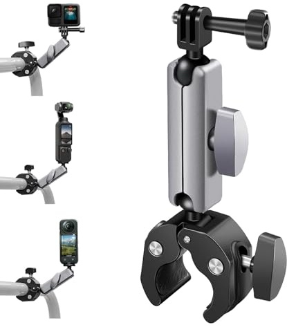 VZU Gopro Halterung Motorrad, Gopro Motorrad Halterung Mit Dual 360° Drehbare Kugelkopf, Fahrradhalterung Für Insta360 X5 X4 Go 3S, Für DJI Osmo Pocket 3 2 Action 5 4 3