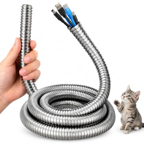 Galpada Edelstahl Kabelschutzschlauch 3 Meter 0.79 Zoll Innen Ø Flexibler Metallgewindeschlauch Kabelorganisator FüR Industrie Heim BüRo Schutzschlauch