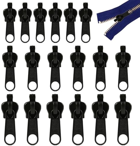18 PCS ReißVerschluss Reparatur Set, Reißverschluss Zipper, schneller reiß verschluss-zipper, Erhältlich In 3 Größen, zum Reparieren von Jacken, Taschen, Mänteln, Gepäck