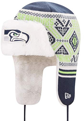 New Era Wintermütze Festive Trapper - Seattle Seahawks