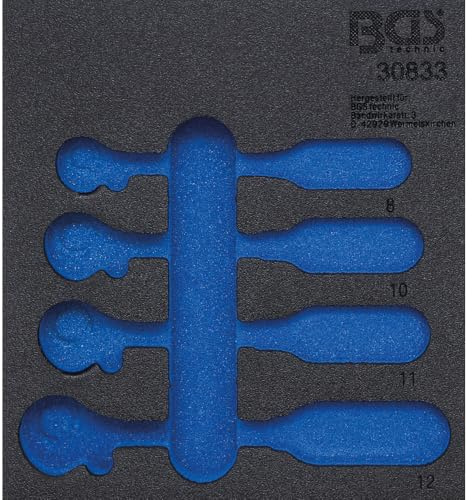BGS 30833-1 | Werkstattwageneinlage 1/6 | leer | für Art. 30833 | Hartschaum | Länge 204 mm | Breite 189 mm | Höhe 32 mm