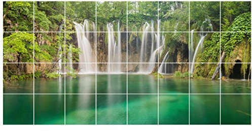 Bilderwelten Fliesenaufkleber Wasserfall Plitvicer Seen Fliesengröße 15x15cm Größe 60x120cm