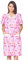 Casual Nights Women's Snap Front House Dress Short Sleeve Woven Housecoat Duster Lounger Robe, Floral Pink, X-Large
