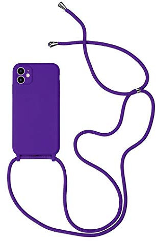Jacyren Chaîne de téléphone Portable iPhone 8/7/SE (2020), Coque iPhone 7 avec Cordon Tour de Cou, Coque de Protection en Silicone avec chaîne de Suspension, étui de Protection pour iPhone 7, Violet