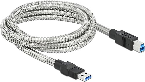 Delock - Cable USB 3.2 Gen 1 Tipo A Macho a Tipo B con Revestimiento de Metal (2 m)