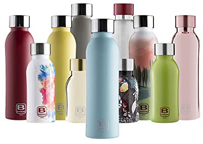 BUGATTI B BOTTLES TWIN Bottiglia termica 250 ml Acqua Marina Sand DIAMOND Coating: mantiene i liquidi caldi 12 H, freddi 24 e il ghiaccio 36 H. Borraccia fitness in acciaio inox 18/10 riutilizzabile
