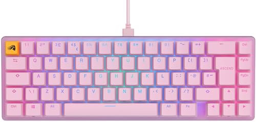 Glorious Gaming GMMK 2 Compact (65%) - tastiera gaming mecc., TKL compatta 65%, alluminio, personalizzab., tasti doppia iniezione, Fox Switches, RGB per ogni tasto, layout QWERTY inglese - Rosa
