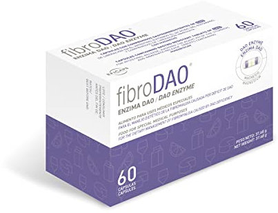 fibroDAO – Manejo de la Fibromialgia Causada por Déficit de DAO/Intolerancia a la Histamina - 60 Cápsulas EFICAPS con Comprimidos Gastrorresistentes – Enzima DAO y Magnesio