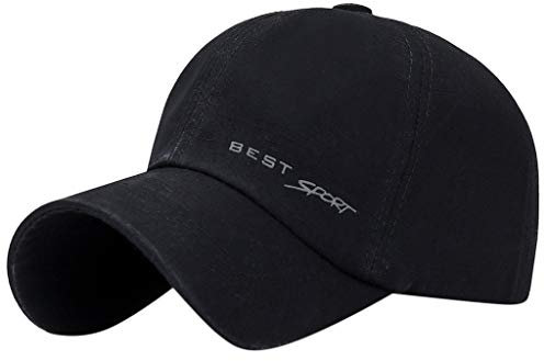 HZMM Basketball-Modehüte Sun Golf Mütze für Sie Outdoor-Mützen für Männer Fendt Cap Mädchen Klassische Sonnenhut Schirmmütze Outdoor-Sportarten Vintage Basecap Unisex (Black, One Size)