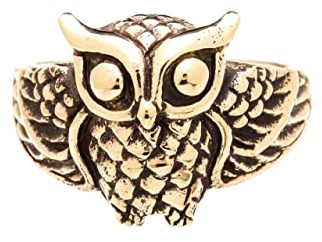 Windalf Bohemian Ring AMIRA 14 mm Eulen Glücksring Krafttier Bronze