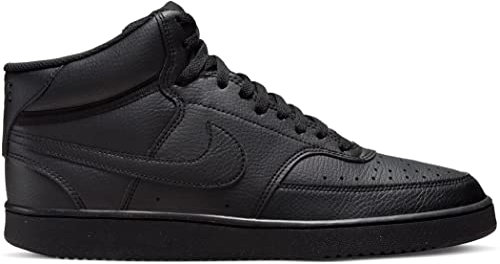 Nike Herren Court Vision Mid Next Nature Sneaker, Black/Black-Black, 45.5 EU