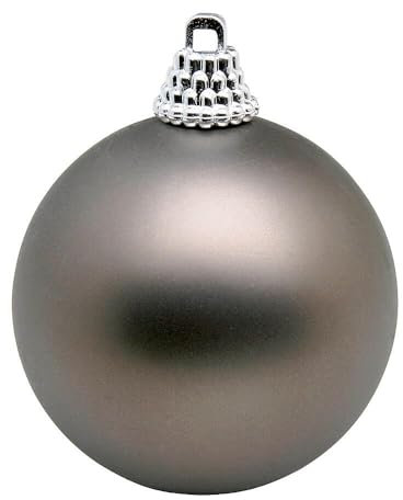 Deco Woerner Weihnachtskugeln stahlgrau matt, 8cm - 12Stück