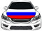 Russland-Flaggen-Autohaube, 1 x 1,5 m, 100 % Polyester, elastische Stoffe können gewaschen werden, Auto-Motorhaube-Banner
