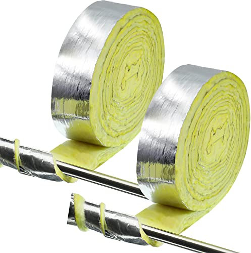 Lot de 4 Films Isolants en Laine de Verre avec Dos en Feuille de Verre pour Extérieur et Intérieur