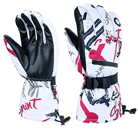 Touch TV Snow beide Snowboard-Handschuhe atmungsaktiv passend für Frauen wasserdichte Handschuhe Skier Herren warme Winterhandschuhe Zigarettenhalter Damen (Pink, XL)