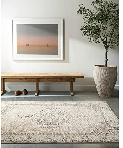Livabliss x Becki Owens Lila Vintage - Area s Living Room 200x275 cm, Dining Floor, Kitchen, Traditional Multicoloured Boho, Easy Care Pile, Bohemian Large, Ivory, Brown, Black