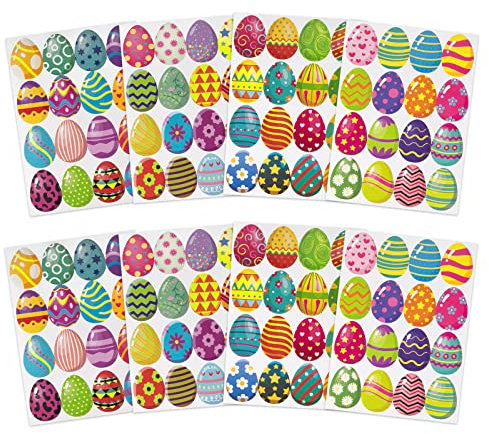 COLOFALLA 256 Pcs Ostern Aufkleber Ostern Sticker Ostereier Hasen Osterhasen Osterdeko DIY Basteln Deko für Kinder Osteraufkleber Ostersticker Selbstklebend (Ostereier)