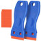 Flintronic Grattoir, 2 Grattoir Vitre avec 30 Pièce Lames de Rechange, Grattoir Plaque Vitrocéramique pour Élimination de L'adhésif, Peinture, Décalcomanies des Portes Vitres Fenêtres (Bleu Orange)