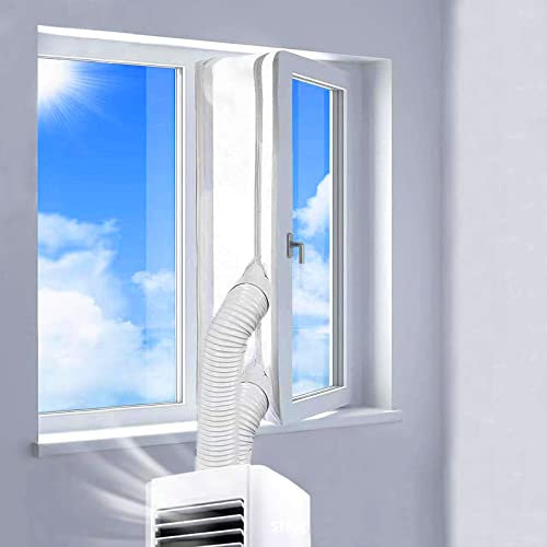 YIFOV 300CM Airlock Universal Window Seal for Mobile Air-Conditioning and Tumble Dryer, Hot Air Away, Easy to Install, No Need for Drilling Holes, White