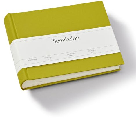 Semikolon 369950 Album Classic Small - 21,5 x 16 cm - 80 Seiten cremefarben, für 10 x 15 Fotos - matcha hell-grün