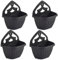 ZARVICZONIA Planters Pots - Wall Mounted for Plants and Flowers (Pack of 1, 2, 3, 4, 5) (Black (Pack of 4))