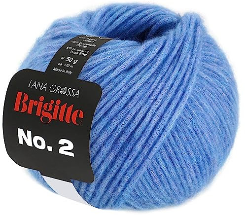 LANA GROSSA Brigitte Nr.2 | Edle Netzgarnstruktur aus Alpaka und Baumwolle | Handstrickgarn aus 47% Alpaka, 45% Baumwolle & 8% Schurwolle | 50g Wolle zum Stricken & Häkeln | 140m Garn FB 61