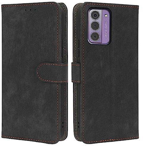 Hülle Kompatibel mit Nokia G42 5G, RFID-Blockierung, Magnetisches Flip-Leder, Stoßfeste Schutzabdeckung mit Kartenfächern und Ständer