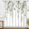 oolygoo Fenstervorhänge, salbeigrüne Eukalyptusblätter, florales Motiv, Aquarell, Blumen, botanisches Muster, Pflanze, Wildblume, Landhausstil-Vorhang, Vorhänge für Schlafzimmer, Wohnzimmer
