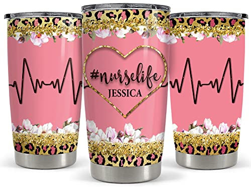 Taza Termica De Viaje 590ml Taza De Viaje Isotérmica Isotérmica Termo Café Para Amigo Navidad Papá Enfermera Personalizada Vaso Enfermera Vida Latido Del Corazón