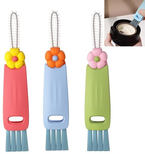 3 in 1 Cup Lid Cleaning Brush, 2024 New Multi-Functional Crevice Cleaning Brush Set, 3 Pack Bottle Cleaning Tools for Kitchen Gadgets, Bottle Gap Cleaning Kit