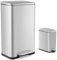 TANGZON 40L and 6L Recycling Pedal Bin Combo Set, Stainless Steel Double Kitchen Bin with Plastic Inner Buckets, Stay-Open Soft Closure Lids & Handles, Fingerprint Proof Airtight Waste Trash Can