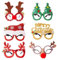 SULOLI 6 Stück Weihnachten Brillen Set,Kreative Lustige Weihnachtsgläser,Glitzernde Party Brillenrahmen für Weihnachtenskostüm Kinder Party