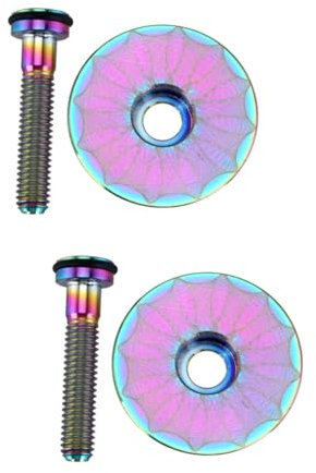 Parliky 2sätze Bunte Titanium Bike Headset Caps Mit Schraube Leichte Und Druckbeständige Fahrrad Zubehörteile Für Mountain Und Rennräder Installieren