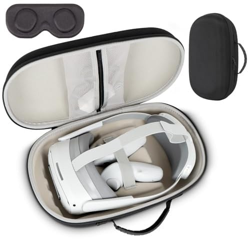 XINGFUDAO Medium Carrying Case for Meta Quest 3/3S /Pico 4 Ultra, Travel Bag Compatible with Elite Head Strap and Accessories, Hard Box Suitable for Protection and Storage (Black, M)