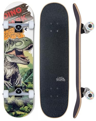 Little Boards Skateboard Kinder ab 3 Jahre - Komplettboard für Anfänger 3-11 Jahre, hochwertiges Kinderskateboard aus 7-Lagen Ahorn, ABEC 5 Kugellager, rutschfestes Griptape